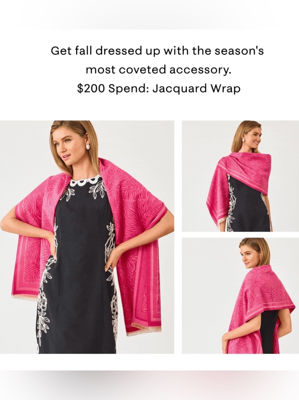 NWT/GWP Lilly Pulitzer Pink Jacquard Wrap